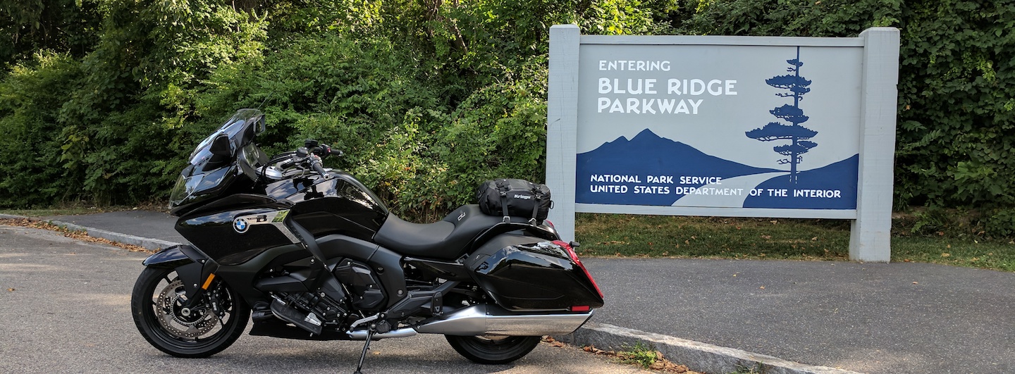Riding the Blue Ridge Parkway on a BMW K 1600 B